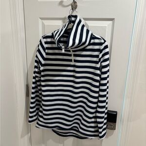 Dudley Stevens Striped Navy and White Fleece Pullover